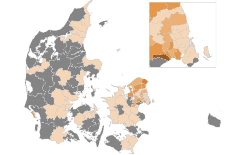 43 kommuner er uden nye smittede den seneste uge