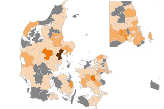 111 nye smittede - antal indlagte falder stadig