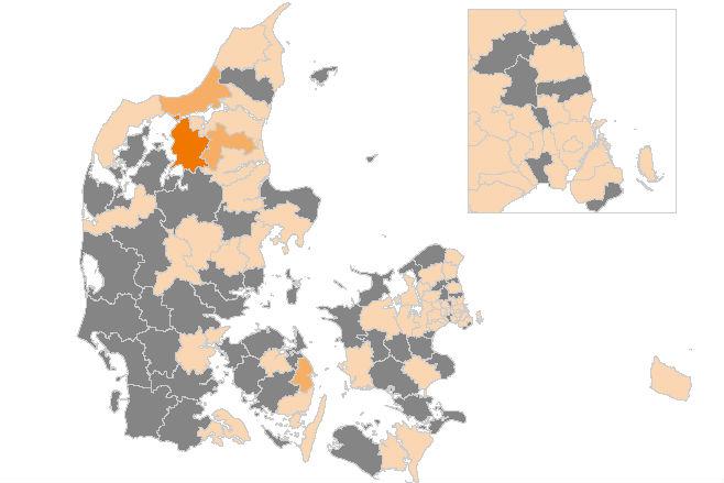Flest smittede i Nordjylland - fine tal på Sjælland 