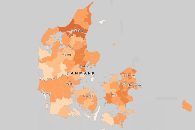 31 ubekymrende kommuner, indlagte som før anden bølge